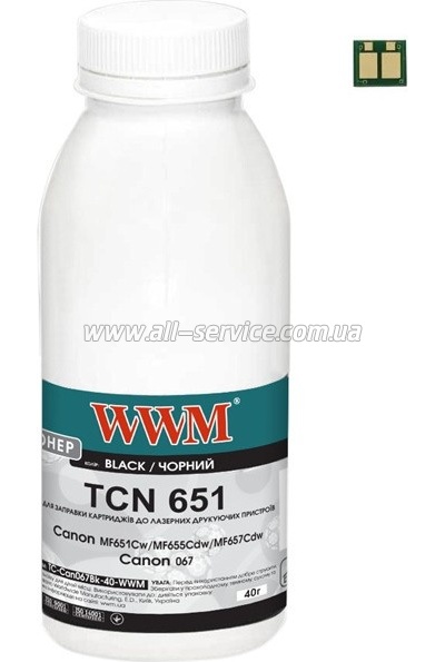  +  WWM Canon MF651Cw/ MF655Cdw/ MF657Cdw/ Canon 067  40 Black (TC-Can067Bk-40-WWM)