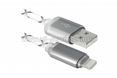  DEFENDER ACH03-03LT USB(AM)-Lightning GrayLED backlight 1m (87550)