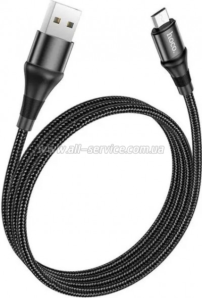 ���� ������ USB 2.0 AM to Micro 5P 1.0m 2.4A nylon X50 black HOCO (6931474734211)