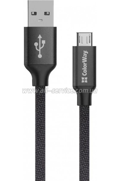 ���� ������ USB 2.0 AM to Micro 5P 2.0m black ColorWay (CW-CBUM009-BK)