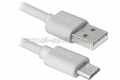  DEFENDER USB08-10BH USB(AM)-MicroBM white 3m (87468)