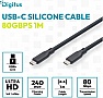 ���� ������ USB-C to USB-C 1.5m USB4 2.0 80G 240W 16K silicone black Digitus (AK-300350-015-S)
