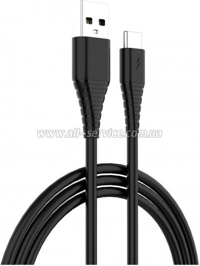 ���� ������ USB 2.0 AM to USB-C 1.0m black ColorWay (CW-CBUC026-BK)