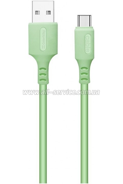 ���� ������ USB 2.0 AM to USB-C 1.0m soft silicone green ColorWay (CW-CBUC042-GR)