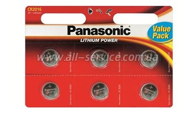  Panasonic CR 2016 BLI 6 LITHIUM (CR-2016EL/6B)