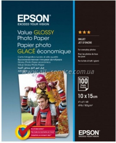  Value Epson Glossy 183/ 10x15 100 (C13S400039)