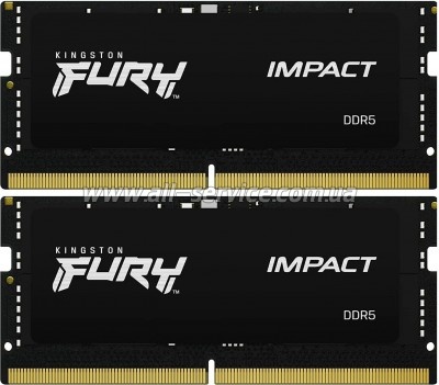     SoDIMM DDR5 32GB (2x16GB) 5600 MHz Impact Black Kingston Fury (ex.HyperX) (KF556S40IBK2-32)