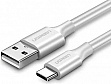 ���� ������ USB 2.0 AM to USB-C 1.0m US287 White Ugreen (60121)