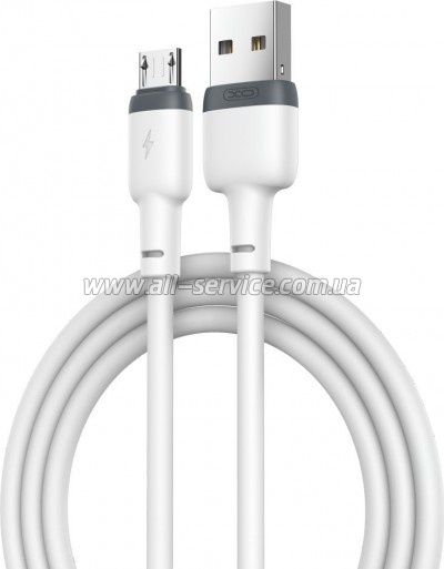 Дата кабель USB 2.0 AM to Micro 5P 1.0m 2.1A silicone white XO (NB208-M-WH) Дата кабель USB 2.0 AM to Micro 5P 1.0m 2.1A silicone white XO (NB208-M-WH)