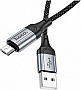 ���� ������ USB 2.0 AM to Micro 5P 1.0m 2.4A nylon X102 black HOCO (6942007608763)