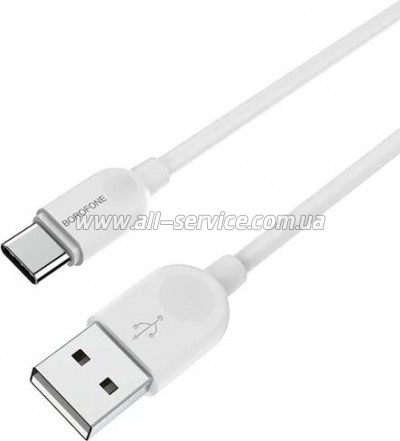 ���� ������ USB 2.0 AM to USB-C 2.0m 2.4A white BOROFONE (6957531090021)