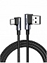 ���� ������ USB 2.0 AM to Type-C 1.0m US176 Both Angled 3A Black Ugreen (20856)