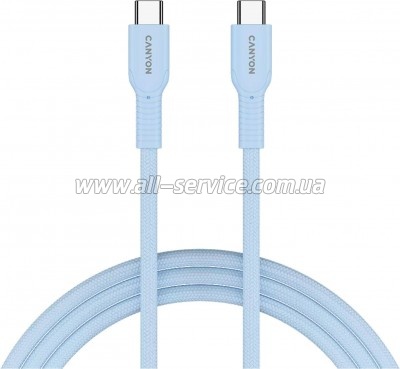 ���� ������ USB-C to USB-C 1.0m OnWire 60CL C-C 60W COLOR Braided 1m Light Blue Canyon (CND-CCAP60AB10LBL)