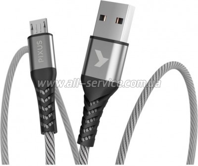 ���� ������ USB 2.0 AM to Micro 5P 1.0m Flex Gray Pixus (4897058531145)
