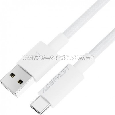 ���� ������ USB 2.0 AM to USB-C 1.2m 3A white Acefast (6974316284260)