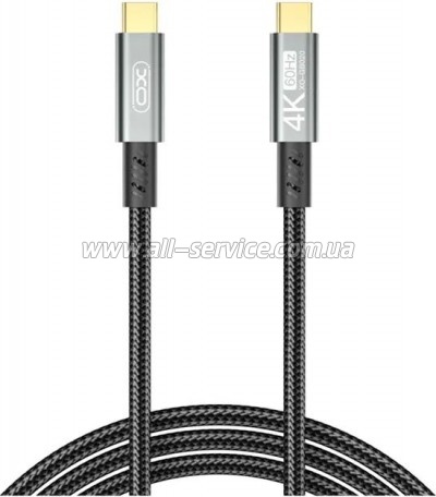 ���� ������ USB-C to USB-C 1.0m 100W PD black XO (GB020-CC.tranish)