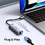 ������� USB-C to RJ45 Ethernet 1000Mbps gray Ugreen (40322)