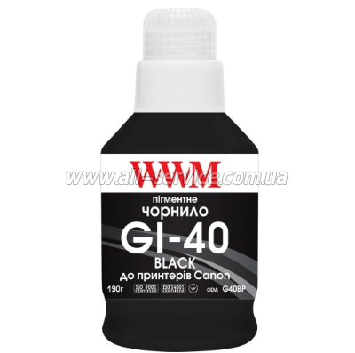  WWM GI-40 Canon GM2040/ G6040 140 Black Pigmented (G40BP)