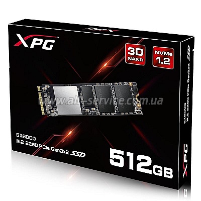 SSD  ADATA 512GB XPG SX6000 M.2 NVMe PCIe 3.0 x2 2280 3D TLC (ASX6000NP-512GT-C)