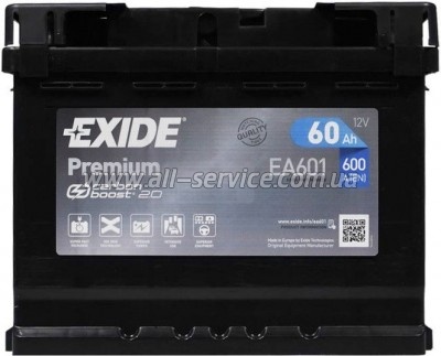   EXIDE PREMIUM 60A (EA601)