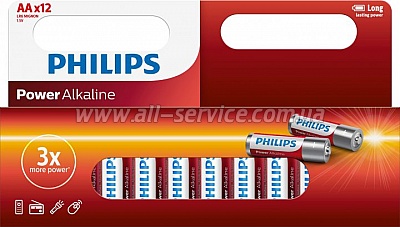 Philips AA Power Alkaline 1.5V LR6 * 12 (LR6P12W/10)