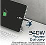 ���� ������ USB-C to USB-C 2.0m Promate (powerbolt240-2m.black)