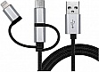 ���� ������ USB 2.0 AM to Lightning + Micro 5P + USB-C 1.0m black REAL-EL (EL123500035)