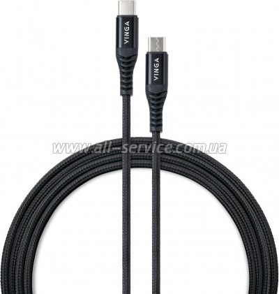 ���� ������ Vinga USB-C to USB-C 1.0m 60W Nylon (VCDCCCM331)