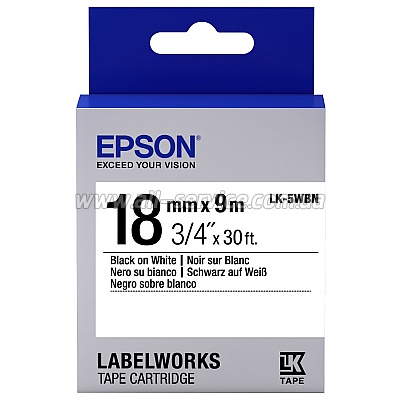  Epson LK5WBN LW-400/ 400VP/ 700 Std Blk/Wht 18mm/9m (C53S655006)