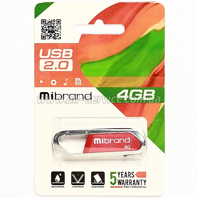  Mibrand 4GB Aligator Red USB 2.0 (MI2.0/AL4U7DR)