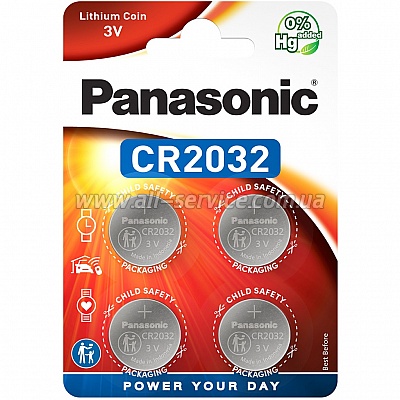  Panasonic CR 2032 Lithium * 4 (CR-2032EL/4B)