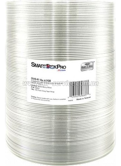  DVD SmartDisk PRO DVD-R 4.7GB 16X MATT SILVER Wrap, 100 (69833)