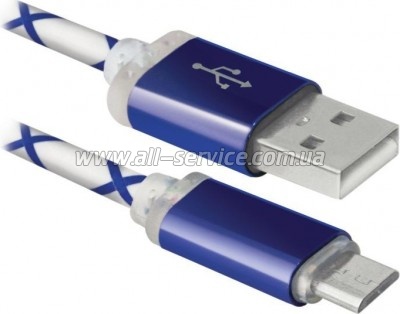   Defender USB 2.0 AM to Micro 5P 1.0m BlueLED backlight (87555)