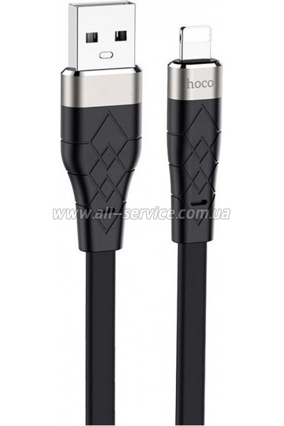 ���� ������ USB 2.0 AM to Lightning 1.0m 2.4A silicone X53 black HOCO (6931474738059)