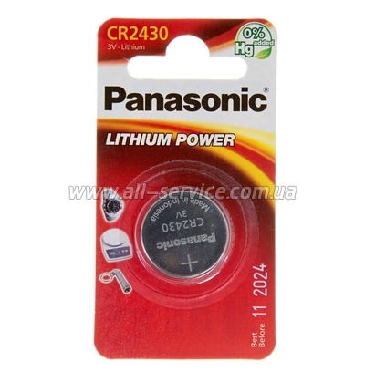  Panasonic CR 2430 BLI 1 LITHIUM (CR-2430EL/1B)