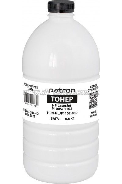 ����� Patron HP LJ P1005/ P1102 ����� 0.8�� Black (PN-HLJP1102-800)