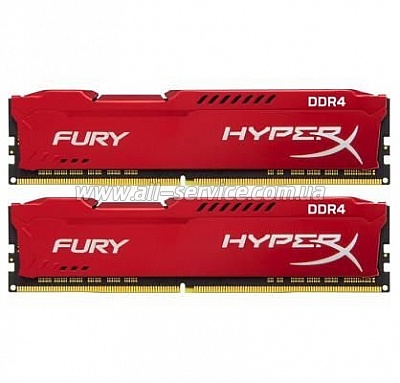  Kingston HyperX 32GB 2666MHz DDR4 CL16 DIMM 16gbx2 FURY Red (HX426C16FRK2/32)