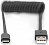 ���� ������ USB 2.0 AM to USB-C 1.0m spiral black Digitus (AK-300430-006-S)