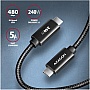 ���� ������ USB-C to USB-C 1.0m USB 2.0 PD 240W 5A black AXAGON (BUCM2-CM10AB)