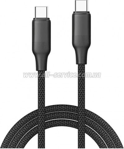 ���� ������ USB-C to USB-C 2.0m 3A 60W TPE embossed black ColorWay (CW-CBPDCC102-BK)