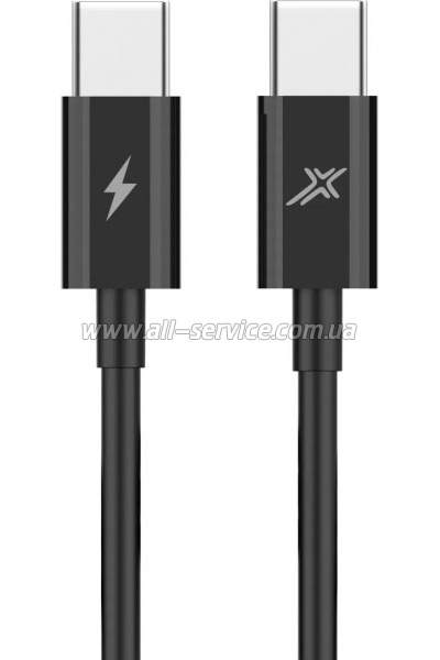 ���� ������ USB-C to USB-C 1.0m 60W CC-07B Black Grand-X (CC-07B)