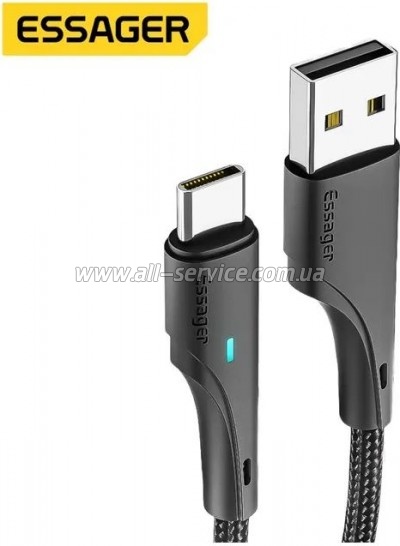 ���� ������ USB 2.0 AM to USB-C 1.0m 3A black Essager (EXCT-LS01)