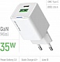 �������� ������� ColorWay GaN Mini 35W PD white (CW-CHS055PD-WT)