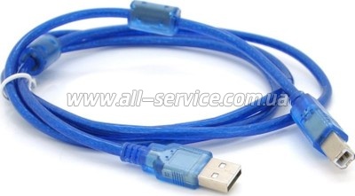 ������ ��� �������� USB 2.0 AM/BM 1.5m 2x ferrite transparent Voltronic (YT-AM/BM-1.5T)