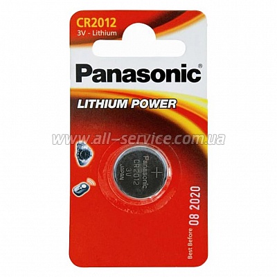  Panasonic CR2012 Lithium (CR-2012EL/1B)