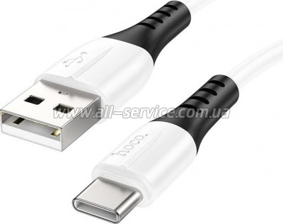 ���� ������ USB 2.0 AM to USB-C 1.0m 3A silicone X82 white HOCO (6931474768582)