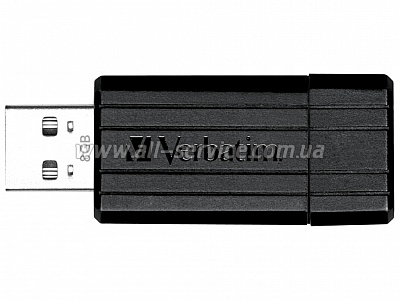  8Gb VERBATIM USB Drive STORE'N'GO PIN STRIPE BLACK (49062)