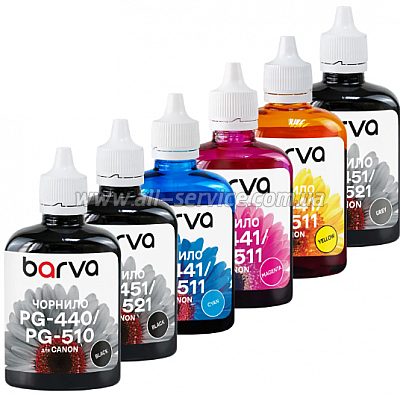   Barva Canon PIXMA MP990/ PIXMA MP980/ Canon PGI-520PGBK/ CLI-521BK/C/M/Y/GY 6x90 (CPGI520-6-090-MP)