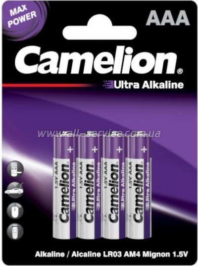 ��������� Camelion AAA LR03 Ultra Alkaline * 4 (LR03-BP4UT)