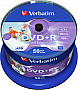 ���� Verbatim DVD+R 4.7 GB/120 min 16x Printable Cake Box 50�� (43512)